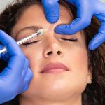 Botox being injected in female face