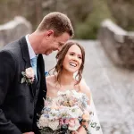 Bride and groom on wedding day