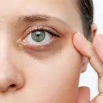 Dark circles under the eye of a woman